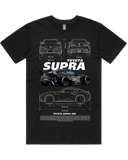 Men's Black Regular Fit Car & Letter Jumbo Print Graphic Short Sleeve Cotton Tee