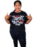 100% Sure I Don't Care Women's Drop Shoulder T-Shirt and Drop Shoulder Crop Top T-Shirt