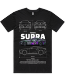 Men's Black Regular Fit Car & Letter Jumbo Print Graphic Short Sleeve Cotton Tee
