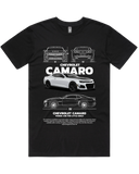 Men's Black Regular Fit Car & Letter Jumbo Print Graphic Short Sleeve Cotton Tee