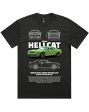Men's Black Regular Fit Car & Letter Jumbo Print Graphic Short Sleeve Cotton Tee