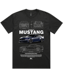 Men's Vintage Faded Black Heavyweight Oversized Fit Car & Letter Jumbo Print Graphic Short Sleeve Cotton Tee