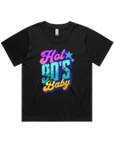 Womens Hot 90's Baby Oversized Drop Shoulder And Crop Top Cotton T-Shirt