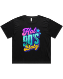 Womens Hot 90's Baby Oversized Drop Shoulder And Crop Top Cotton T-Shirt