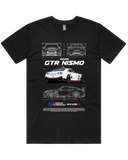 Men's Black Regular Fit Car & Letter Jumbo Print Graphic Short Sleeve Cotton Tee