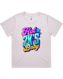 Womens Hot 2K's Baby Oversized Drop Shoulder And Crop Top Cotton T-Shirt