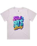 Womens Hot 90's Baby Oversized Drop Shoulder And Crop Top Cotton T-Shirt
