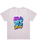 Womens Hot 70's Baby Oversized Drop Shoulder And Crop Top Cotton T-Shirt