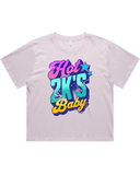 Womens Hot 2K's Baby Oversized Drop Shoulder And Crop Top Cotton T-Shirt
