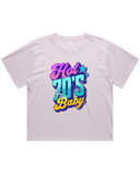 Womens Hot 70's Baby Oversized Drop Shoulder And Crop Top Cotton T-Shirt