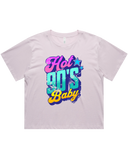 Womens Hot 90's Baby Oversized Drop Shoulder And Crop Top Cotton T-Shirt