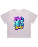Womens Hot 80's Baby Oversized Drop Shoulder And Crop Top Cotton T-Shirt