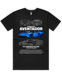 Men's Black Regular Fit Car & Letter Jumbo Print Graphic Short Sleeve Cotton Tee