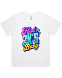 Womens Hot 2K's Baby Oversized Drop Shoulder And Crop Top Cotton T-Shirt