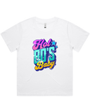 Womens Hot 80's Baby Oversized Drop Shoulder And Crop Top Cotton T-Shirt