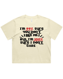 100% Sure I Don't Care Women's Drop Shoulder T-Shirt and Drop Shoulder Crop Top T-Shirt