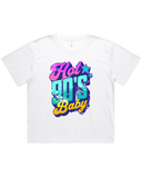 Womens Hot 90's Baby Oversized Drop Shoulder And Crop Top Cotton T-Shirt