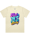 Womens Hot 2K's Baby Oversized Drop Shoulder And Crop Top Cotton T-Shirt