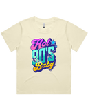 Womens Hot 90's Baby Oversized Drop Shoulder And Crop Top Cotton T-Shirt
