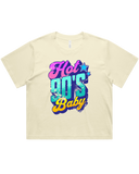 Womens Hot 90's Baby Oversized Drop Shoulder And Crop Top Cotton T-Shirt