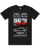 Men's Black Regular Fit Car & Letter Jumbo Print Graphic Short Sleeve Cotton Tee