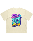 Womens Hot 2K's Baby Oversized Drop Shoulder And Crop Top Cotton T-Shirt