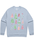 Multi Color Glitter Christmas Trees Sweatshirt