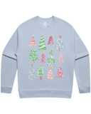 Multi Color Glitter Christmas Trees Sweatshirt