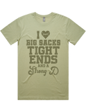 I luv Big Sacks Tight Ends And A Strong D Short Sleeve T-Shirt