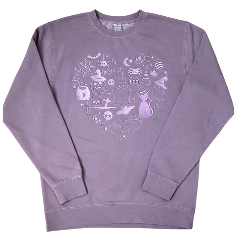 Halloween Heart Embroidered Sweatshirt