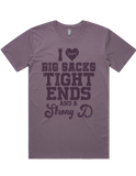 I luv Big Sacks Tight Ends And A Strong D Short Sleeve T-Shirt