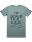 I luv Big Sacks Tight Ends And A Strong D Short Sleeve T-Shirt