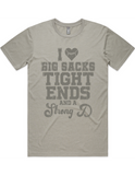 I luv Big Sacks Tight Ends And A Strong D Short Sleeve T-Shirt