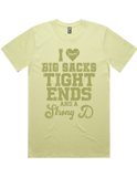 I luv Big Sacks Tight Ends And A Strong D Short Sleeve T-Shirt