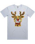 Sequin Look Reindeer Christmas Tshirt