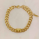 Uptown Cuban Chain Initial Bracelet(choose your letter)