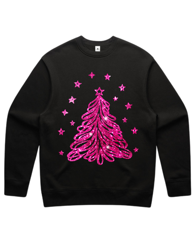 Pink Sparkling Christmas Tree Sweatshirt