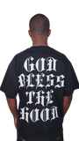 Mens God Bless The Hood Vintage Heavy Weight Cotton Short Sleeve T-Shirt