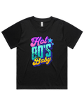 Womens Hot 80's Baby Oversized Drop Shoulder And Crop Top Cotton T-Shirt