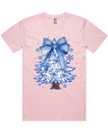 Christmas Blues Tree And Bow Tshirt