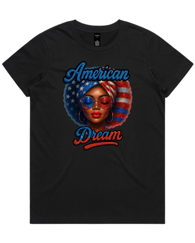 American Dream Queen 4th Of July Women's T-Shirt Or Crop Top