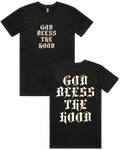 Mens God Bless The Hood Vintage Heavy Weight Cotton Short Sleeve T-Shirt