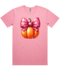 Fall Pumpkin And Bow Short Sleeve Tshirt