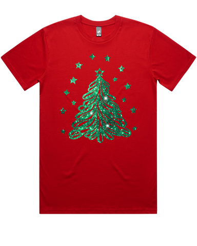 Sparkling Green Christmas Tree Tshirt