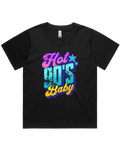 Womens Hot 90's Baby Oversized Drop Shoulder And Crop Top Cotton T-Shirt