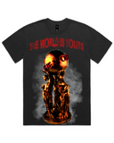 Men's Scarface Inspired The World Is Yours Vintage Heavyweight 100% Cotton T-Shirt