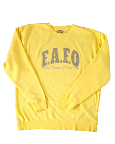 Custom Embroidered F.A.F.O (F*** Around And Find Out) Glittered Sweatshirt(choose glitter and thread colors)