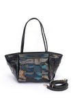 Metallic Faux Leather Weaved Small Tote Bag