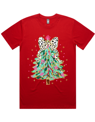 Dalmatian Bow Christmas Tree Tshirt