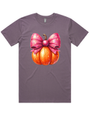 Fall Pumpkin And Bow Short Sleeve Tshirt